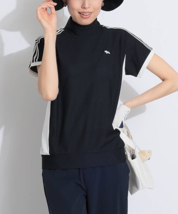 HK 【吸水速乾UV】スリーブラインハニカムメッシュ半袖カットソー