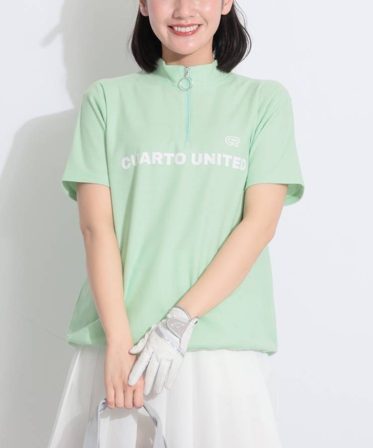 CU 【防蚊・防花粉】オーバーサイズハーフジップカットソー