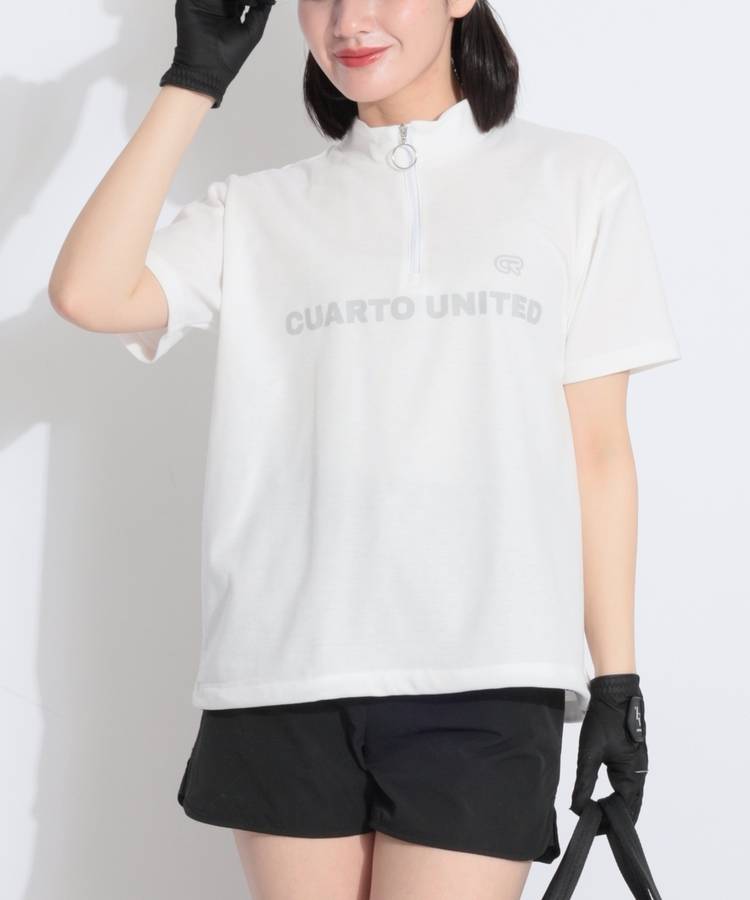 CU 【防蚊・防花粉】オーバーサイズハーフジップカットソー