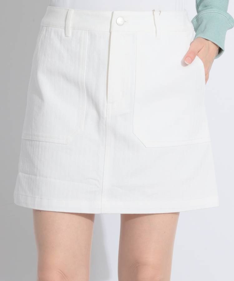 RO ヘリンボーン柄デニムスカート