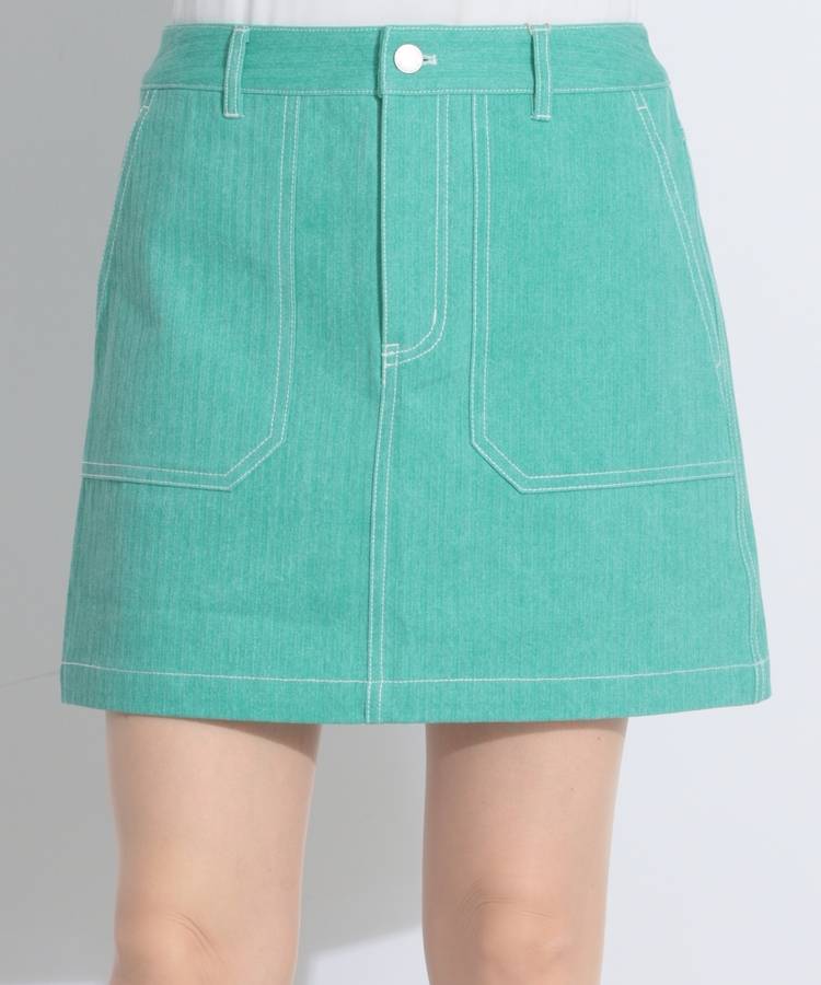 RO ヘリンボーン柄デニムスカート