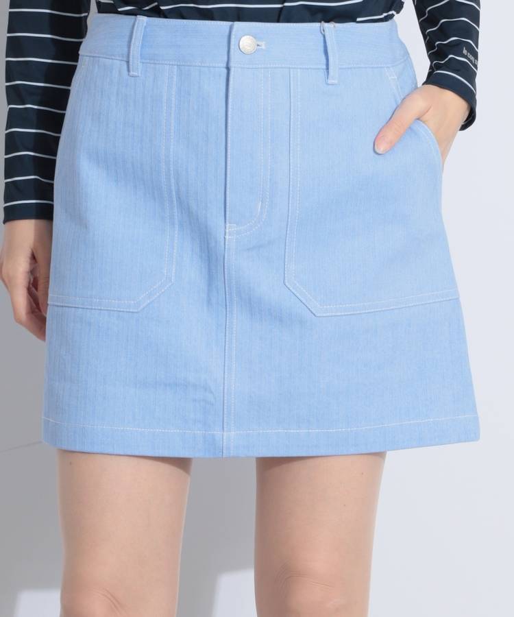 RO ヘリンボーン柄デニムスカート