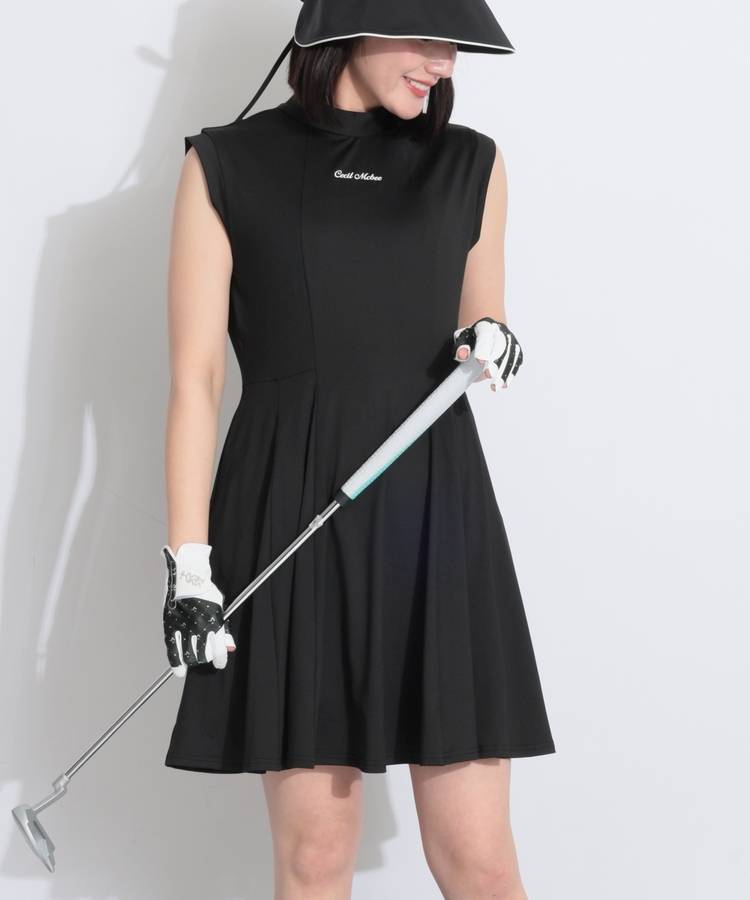 CC ロングリボンノースリーブフレアワンピース