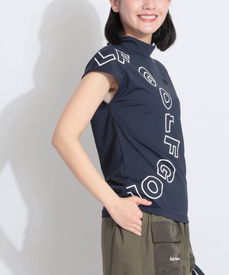 CU ハーフサークルロゴフレンチスリーブカットソー