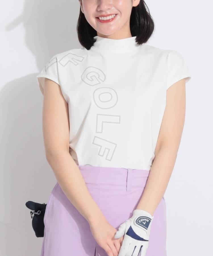 CU ハーフサークルロゴフレンチスリーブカットソー