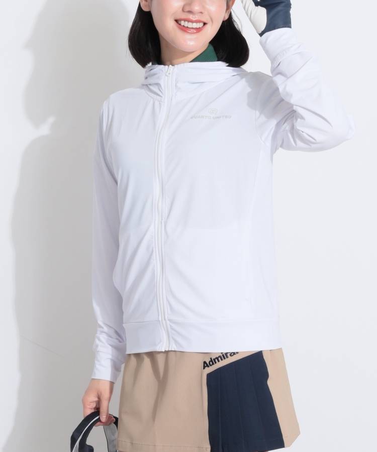 CU 【接触冷感UV】ロゴプリントメッシュパーカー