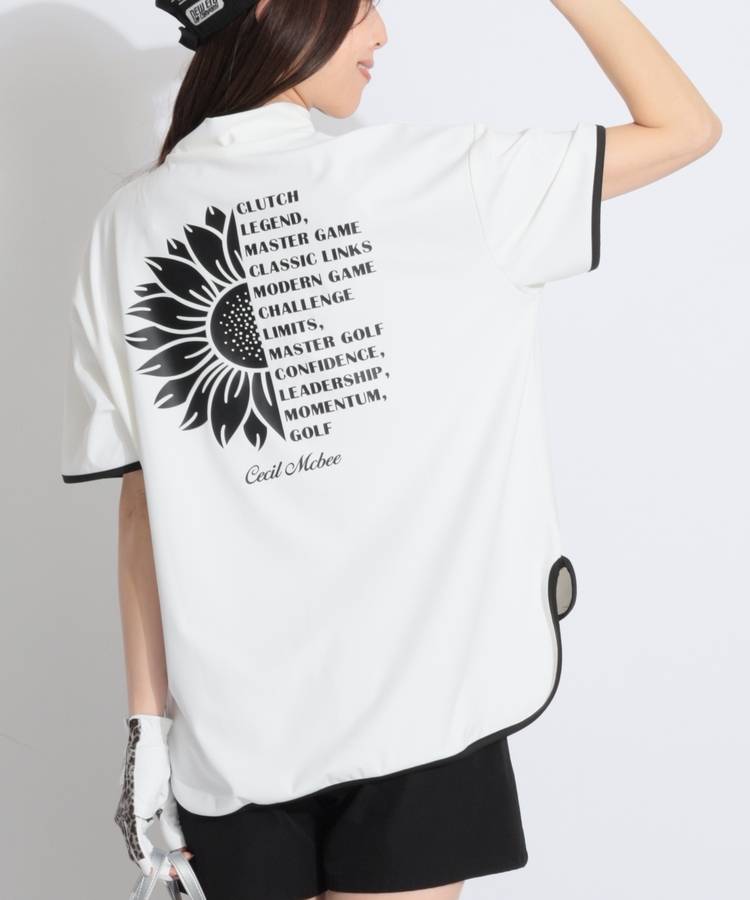 CC バックビッグフラワーオーバーサイズ半袖カットソー