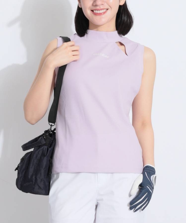 CC キーホールネックノースリーブカットソー