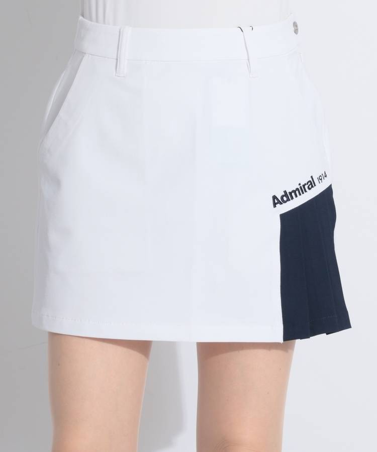 AM 【防透け】バイカラーサイドプリーツスカート