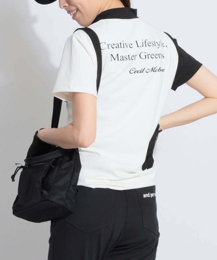 CC 立体フラップポケットバイカラーモックネックカットソー