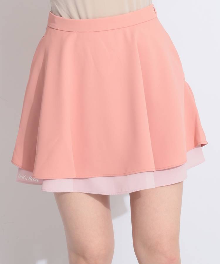 CC バイカラーレイヤードフレアスカート