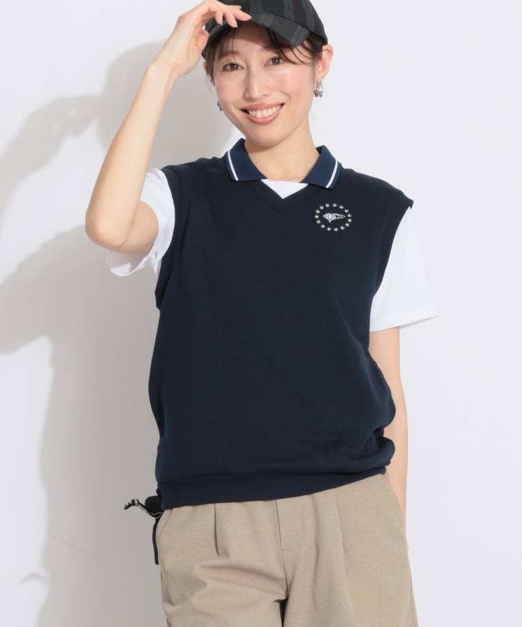 BE 【吸水速乾UV】Vネックスウェット裏毛ベスト