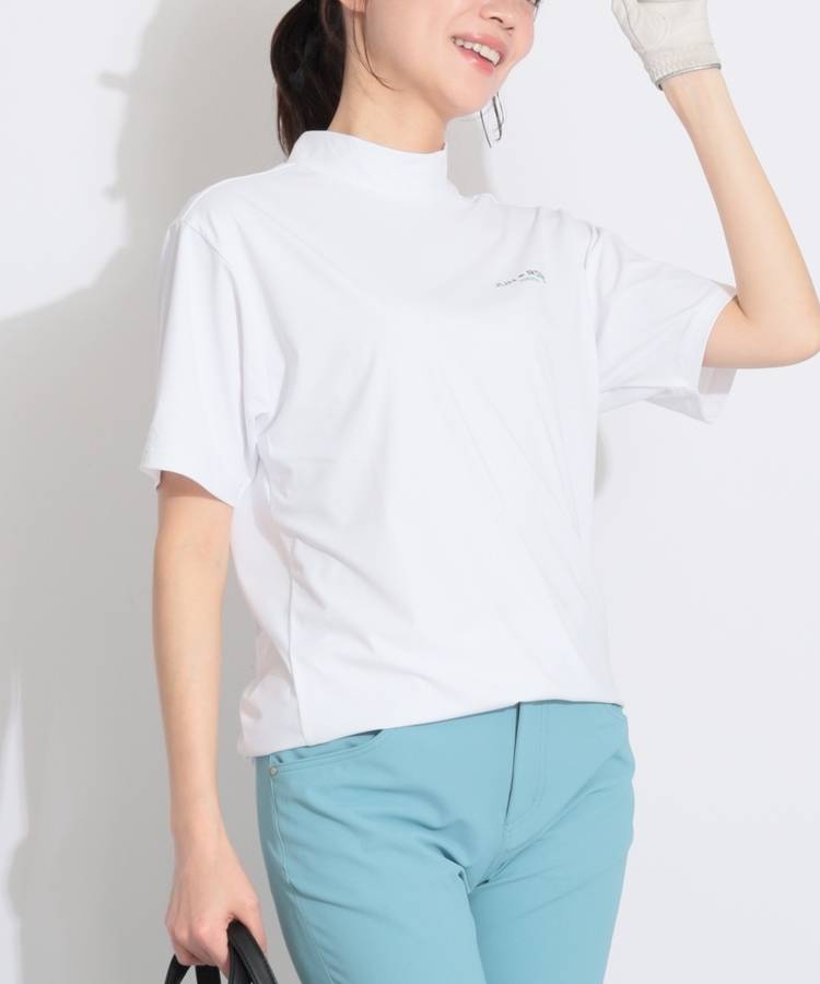 JR 【吸水速乾UV】バックプリントモックネック半袖カットソー