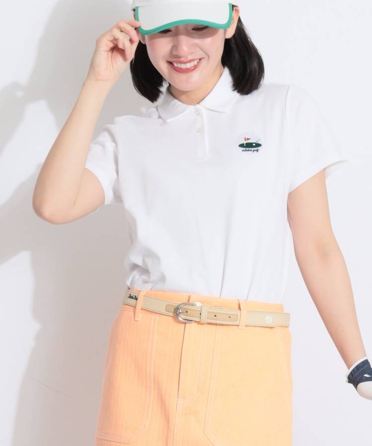 AG 【ストレッチ】サークルロゴボックス半袖ポロシャツ