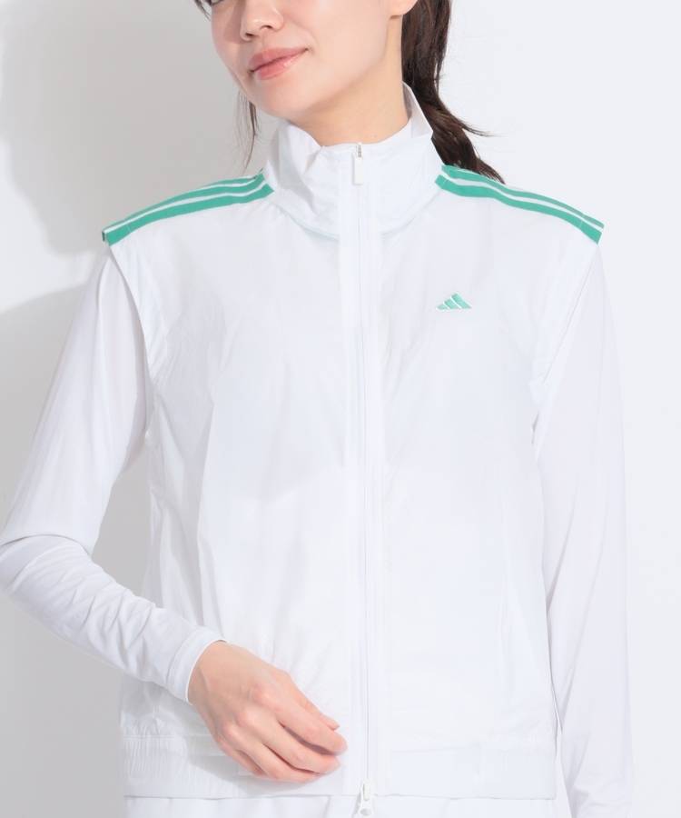 AG ストライプスラインタックインフルジップベスト