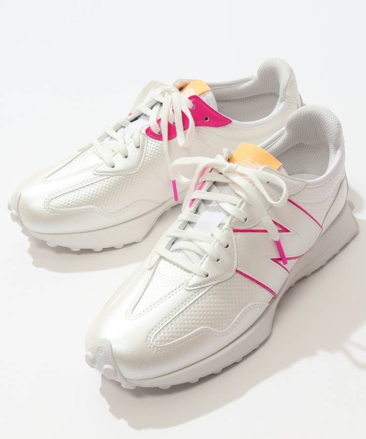 NS 【Golf327】Nロゴスパイクレスシューズ(ホワイトピンク)