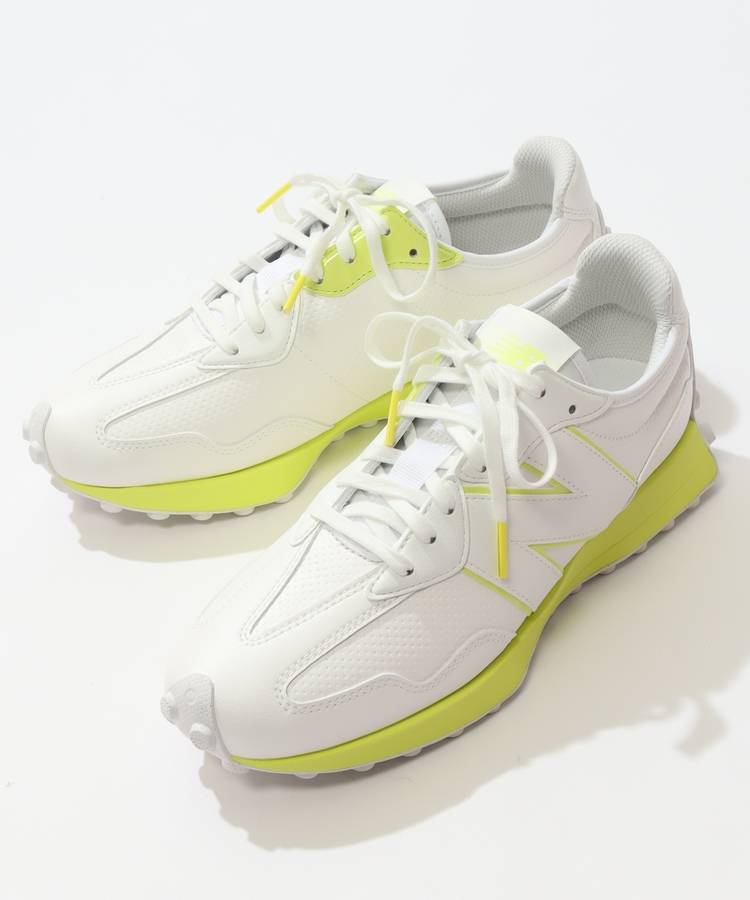 NS 【Golf327】Nロゴスパイクレスシューズ(ホワイトライム)