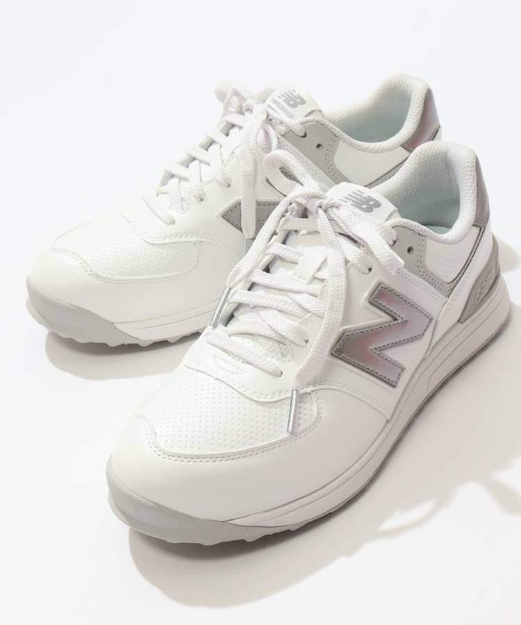 NS 【Golf574】スパイクレスシューズ(ホワイト×シルバー)