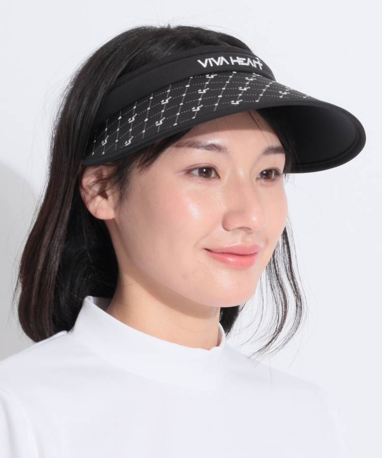 VH 【UV】格子モノグラムクリップサンバイザー