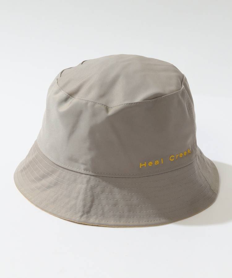HK ロゴ刺繍リバーシブルバケットハット