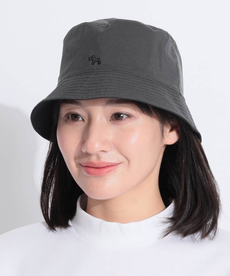 HK ロゴ刺繍リバーシブルバケットハット