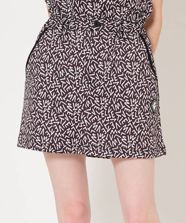 VI 【ストレッチ】グラフィックロゴ一体型ペチ付きスカート