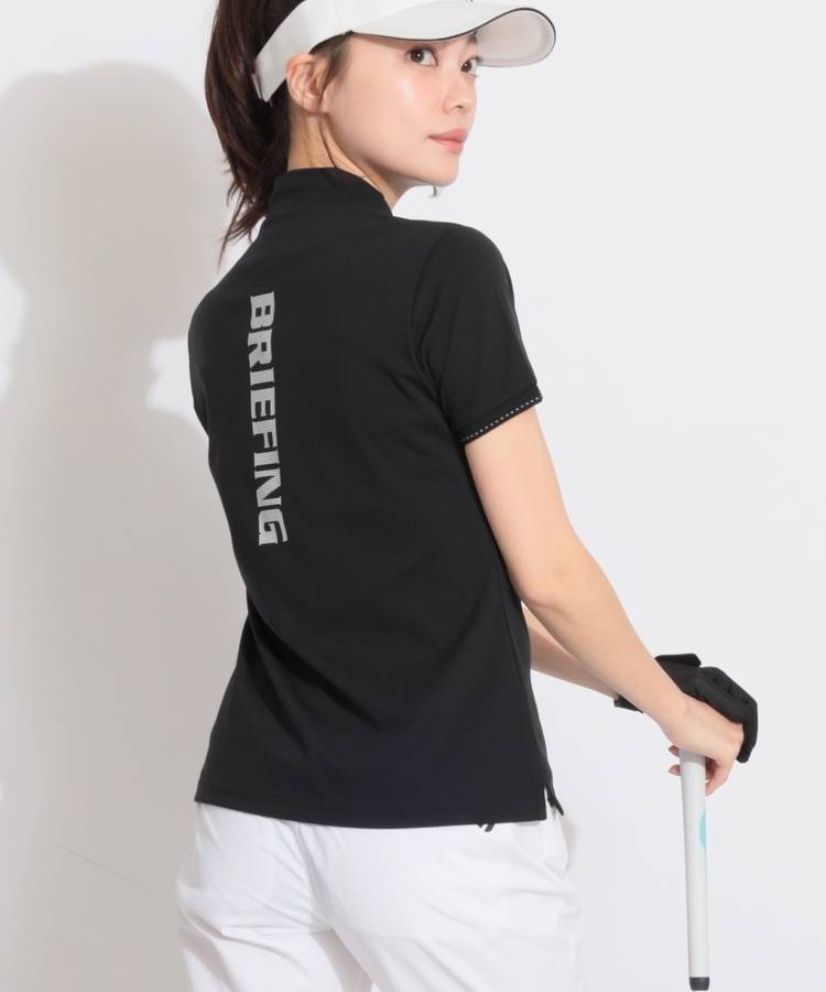 BR ドットロゴ半袖モックネックカットソー