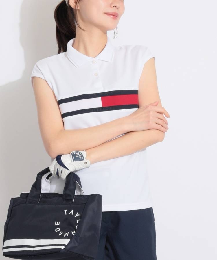 TH 【接触冷感UV】フラッグラインフレンチスリーブポロシャツ