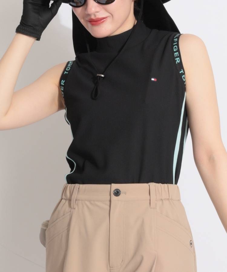 TH 【UV】サイドラインスリーブロゴノースリーブカットソー