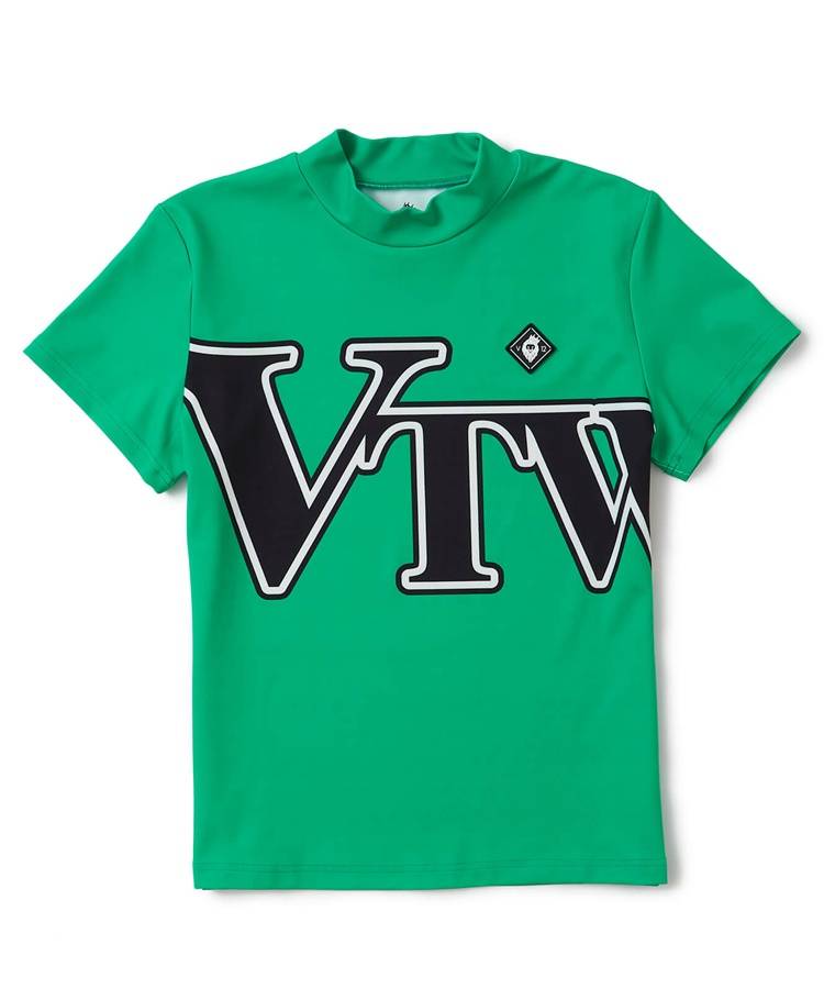 VI 【吸水速乾】ビッグプリントモックネック半袖カットソー