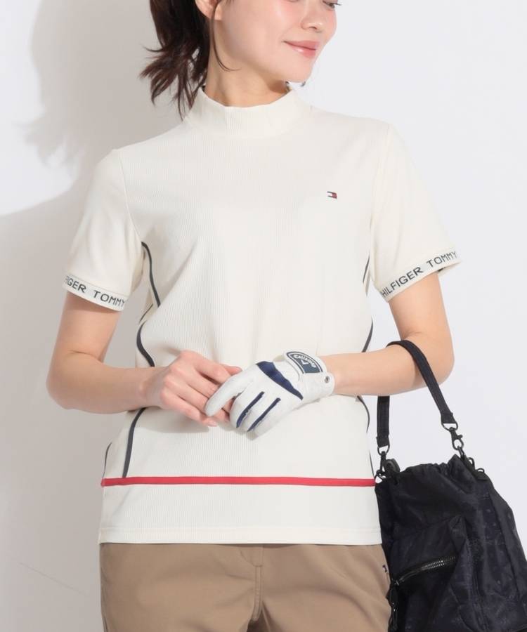 TH 【UV】サイドラインスリーブロゴ半袖カットソー