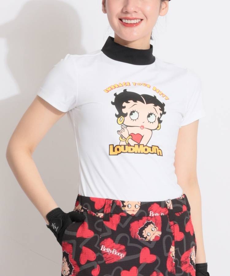 LM 【BettyBoop】【接触冷感】ベティちゃんモックネック半袖カットソー