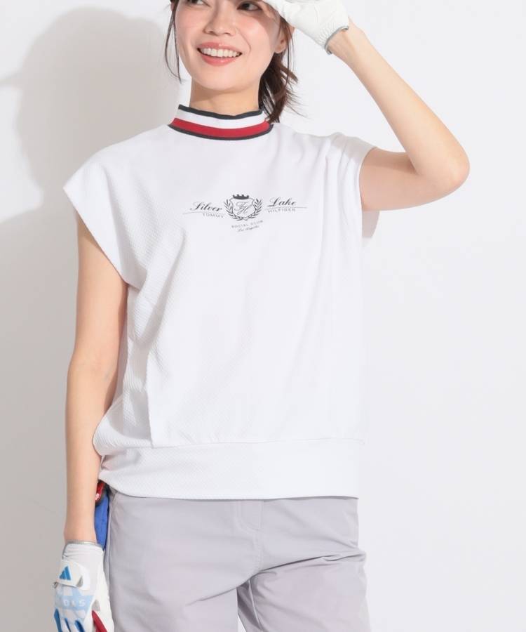 TH 【吸水速乾UV】フレンチスリーブモックネックカットソー