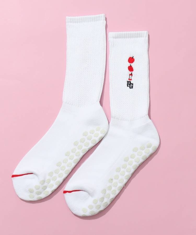PG りんご刺繍ルーズミドルソックス
