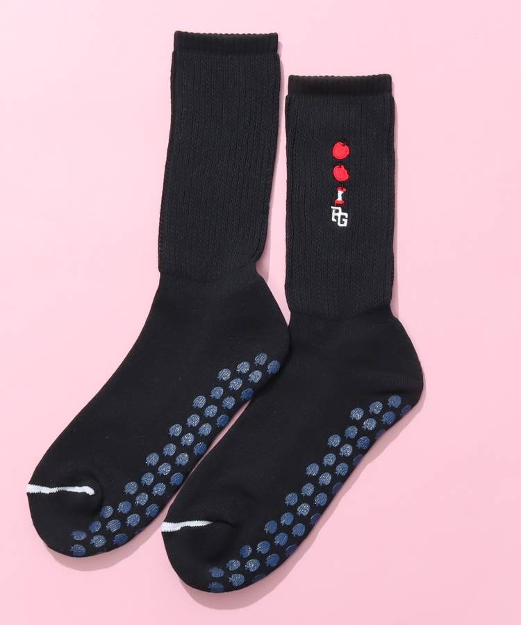PG りんご刺繍ルーズミドルソックス