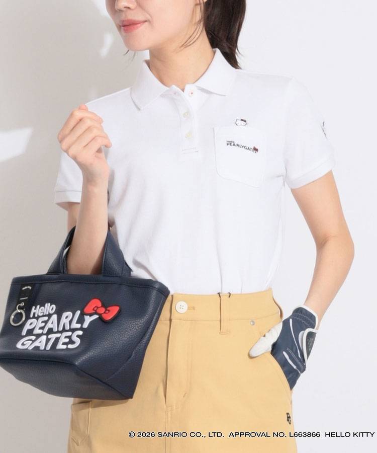 PG 【HelloKitty×PEARLYGATES】クアトロセブンカノコ半袖ポロシャツ