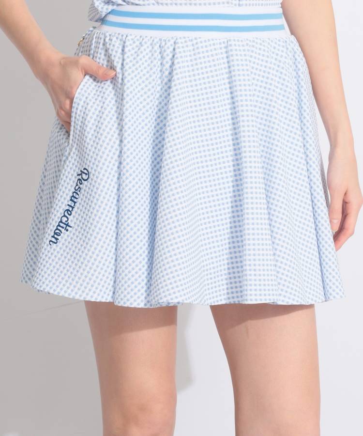 RR ギンガムチェック柄フレアスカート