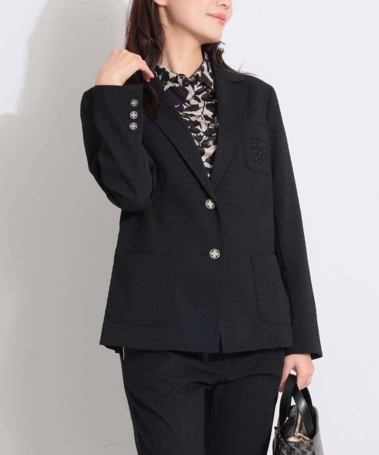 SA 【ストレッチ】ふくれジャガードジャケット