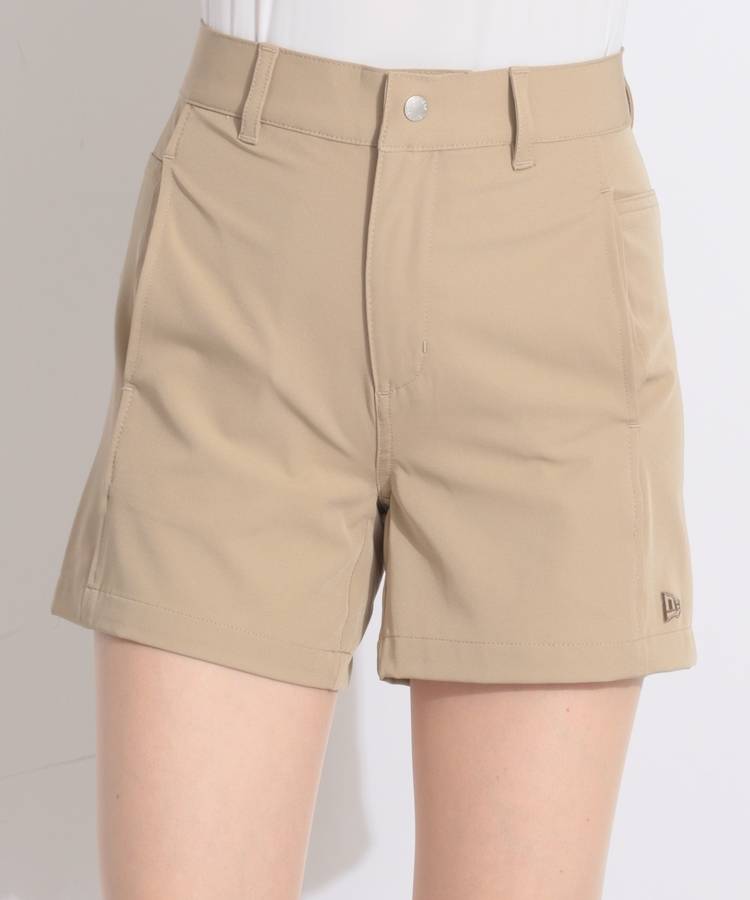 NE 【ストレッチ】シンプルショートパンツ(カーキベージュ)