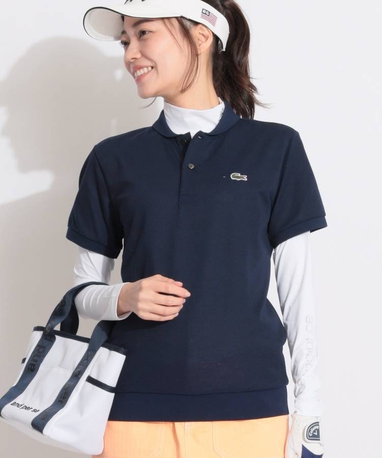 BE 【LACOSTE】カノコメッシュ半袖ポロシャツ