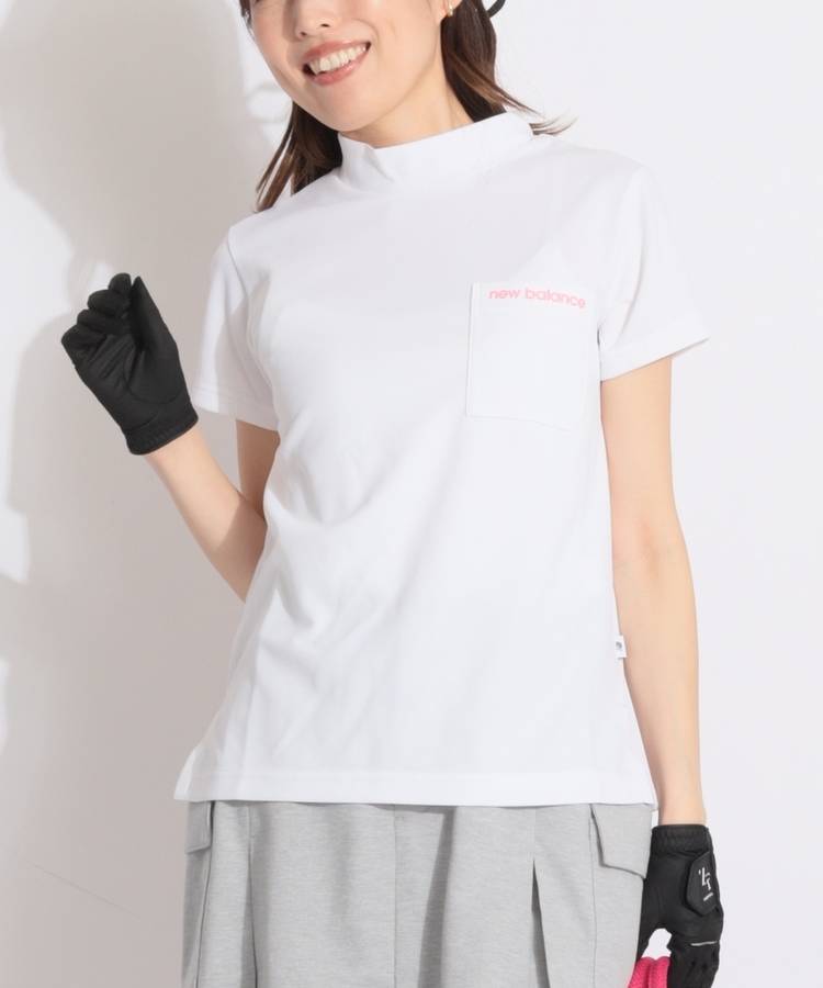 NB 【防透けUV】バックプリントモックネック半袖カットソー