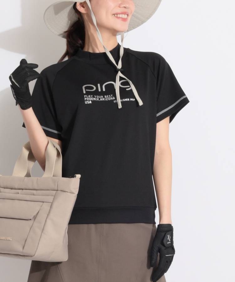 PN 【UPF50+】スリーブラインモックネック半袖カットソー