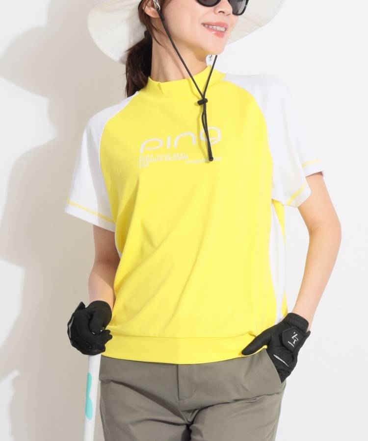 PN 【UPF50+】スリーブラインモックネック半袖カットソー