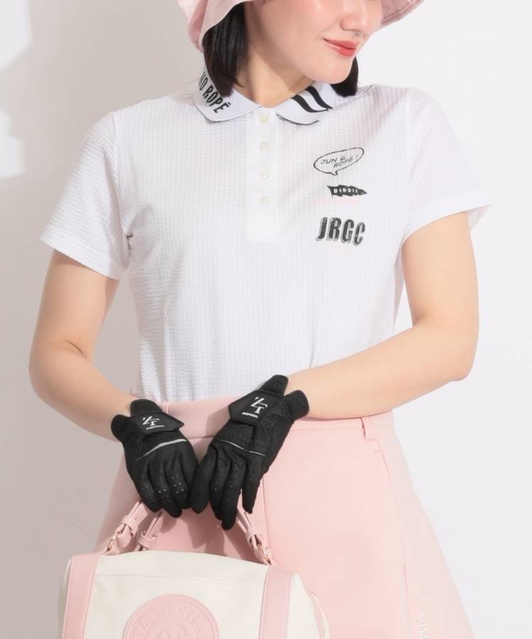 JR アイコンプリントシアサッカー半袖ポロシャツ