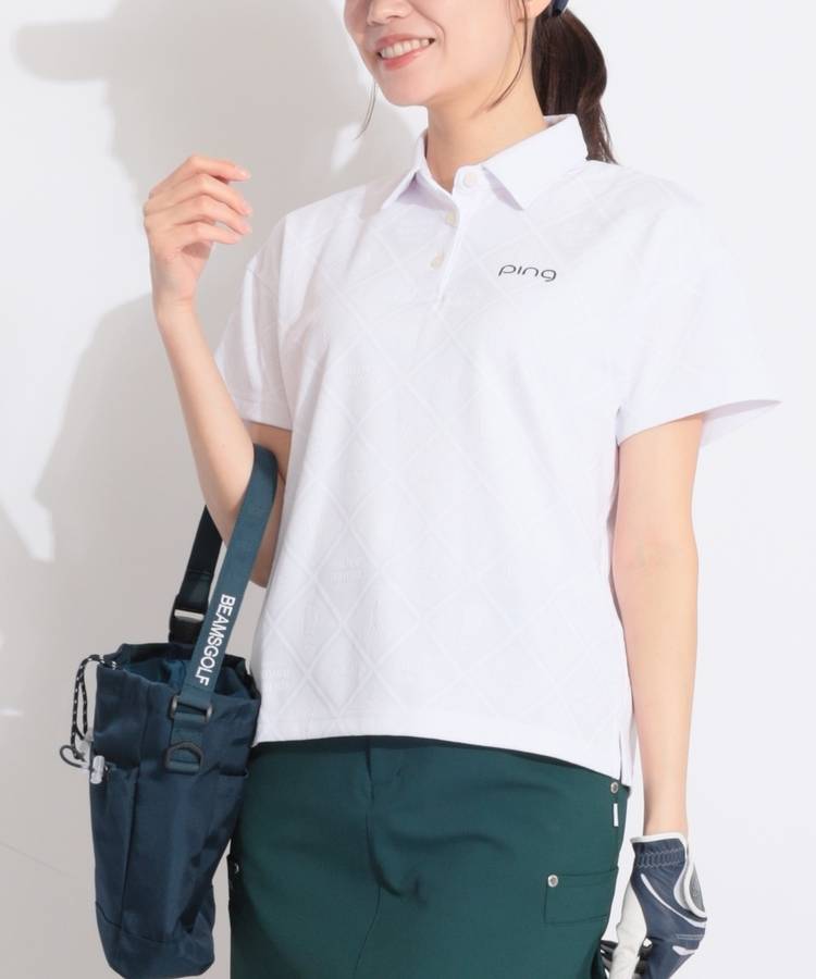 PN 【速乾】Mr.PINGジャガード半袖ポロシャツ