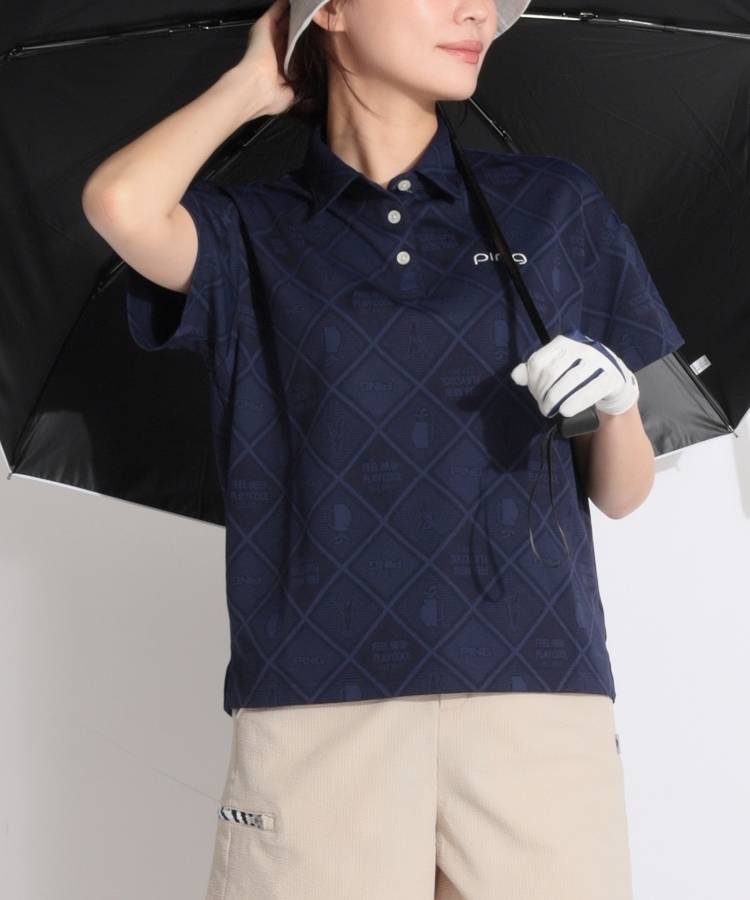 PN 【速乾】Mr.PINGジャガード半袖ポロシャツ