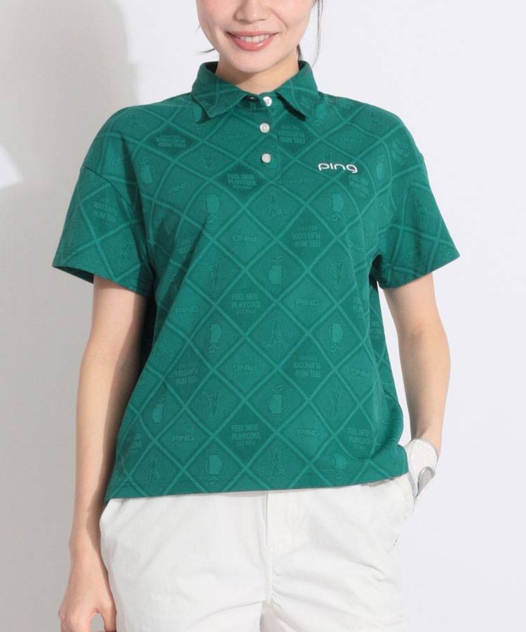 PN 【速乾】Mr.PINGジャガード半袖ポロシャツ