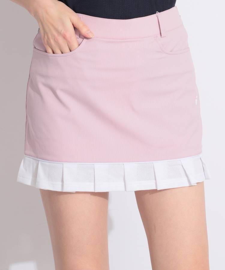 TG 【撥水ストレッチ】一体型ぺチパンツ付メッシュプリーツスカート