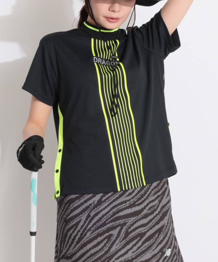 DD 【吸水速乾UV】バイカラーラインメッシュ半袖カットソー