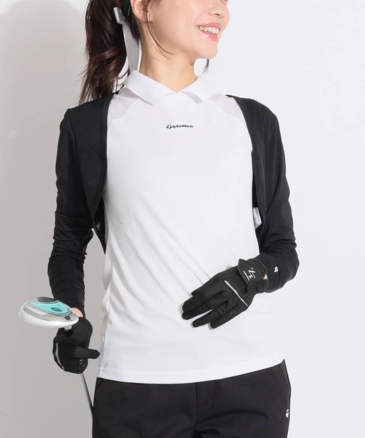 TG 【冷感ストレッチ】スリーブ切替ノースリーブポロシャツ